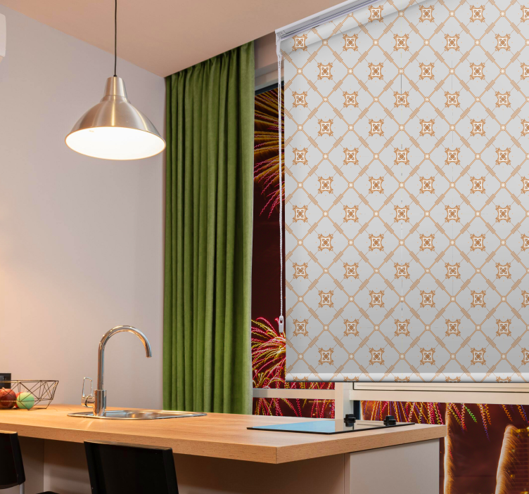 Laatatyylinen rombinen rakenne ja kuvio rullaverhot - Tenstickers