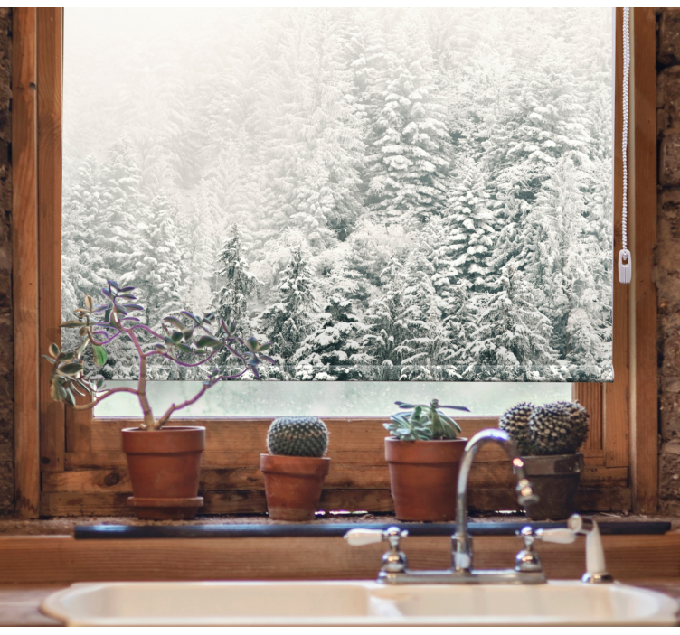 Lumen peittämiä mäntyjä puukuviollinen rullaverho - Tenstickers