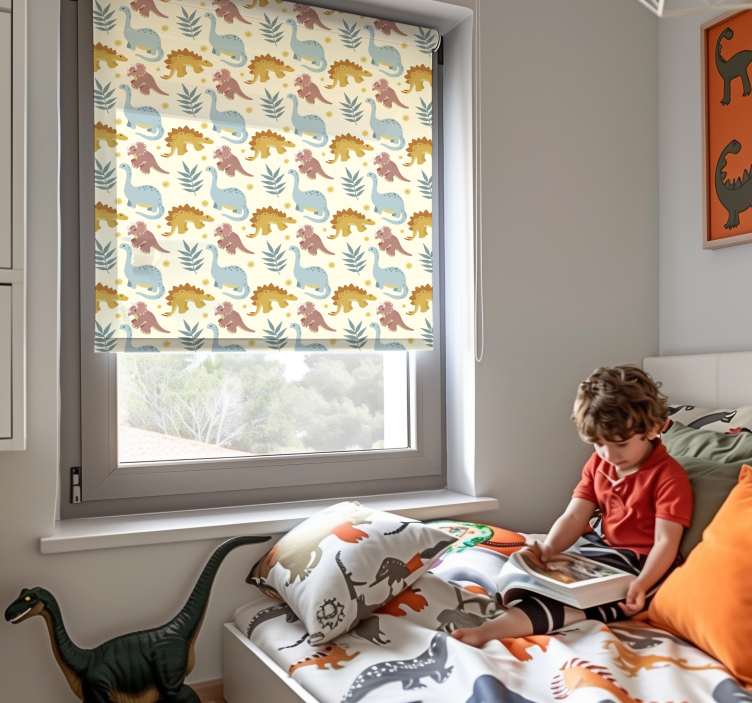 Minimalistinen tyyli dinosauruskuvioitu rullaverho - Tenstickers