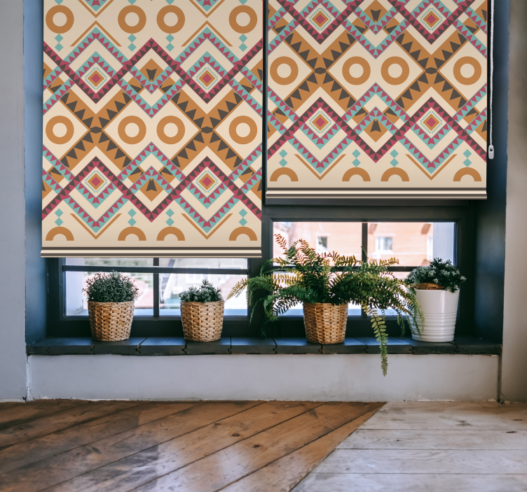 Monivärinen timanttikuvioinen ikkunaverho - Tenstickers