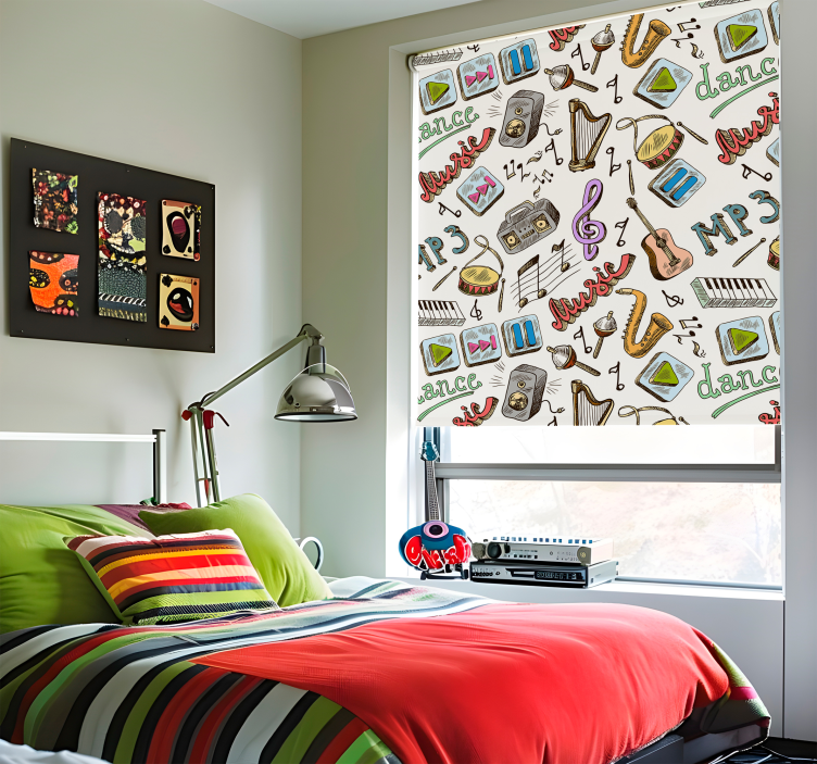 Musiikki kuvio hauska rullaverho - Tenstickers