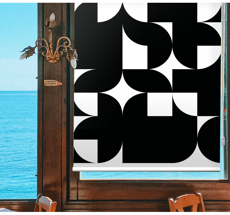 Mustavalkoinen abstrakti rullaverhot maalaus - Tenstickers