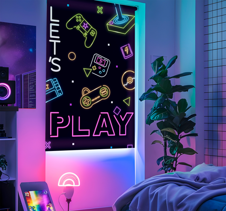 Neon säätimet geek-tyylinen rullaverho - Tenstickers