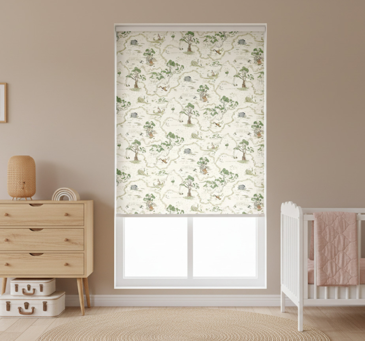 Pohjoismainen rullaverho taiteelliset abstraktit metsät - Tenstickers