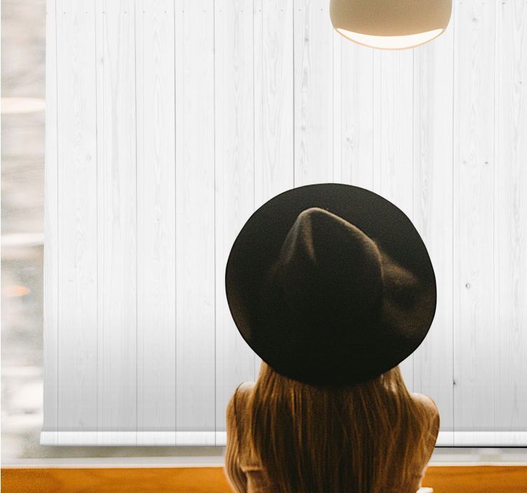 Harmaat puiset lankut moderni rullaverho - Tenstickers