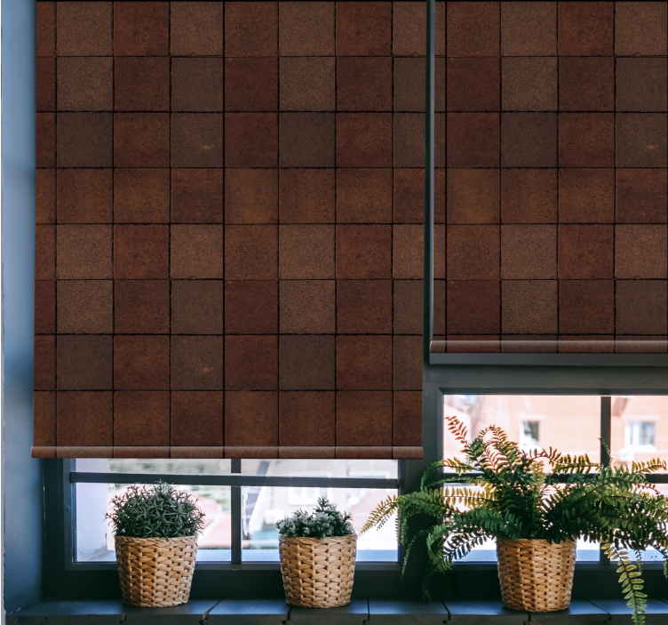 Puinen tiilikuvioinen rullaverho keittiöön - Tenstickers