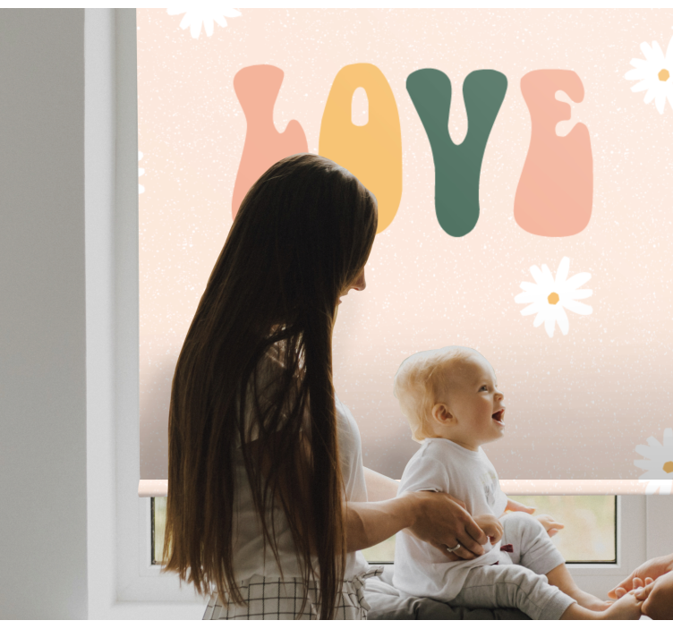 Rakkaus päivänkakkara kukat kukka rullaverhot - Tenstickers