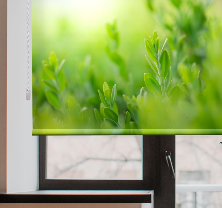 Vehreä kuva kukat ja kasvit rullaverho - Tenstickers