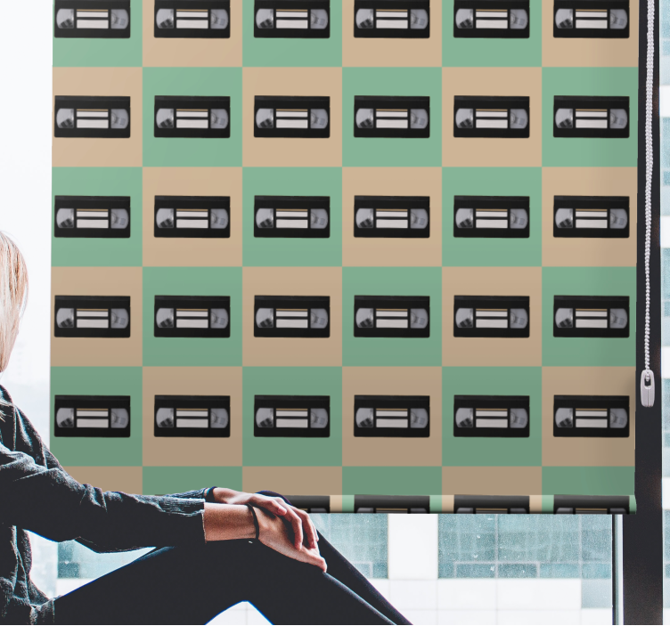Retro nauhakuvio vintage-tyylinen rullaverho - Tenstickers