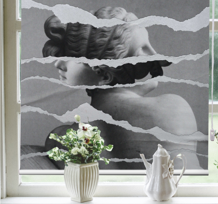 Rintakuva veistos kunnianosoitus kuvioitu rullaverho - Tenstickers