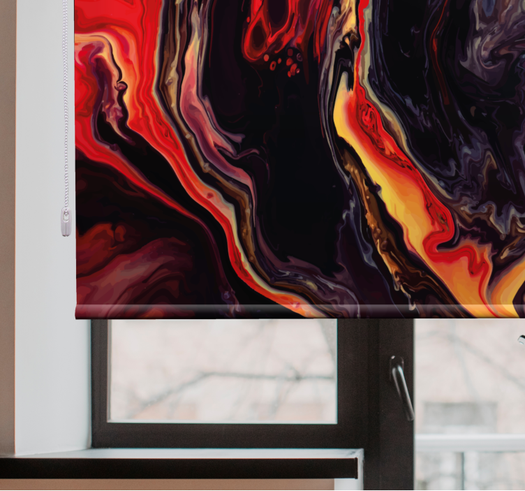 Ruskea ja punainen marmorimaalaus rullaverhot maalaus - Tenstickers