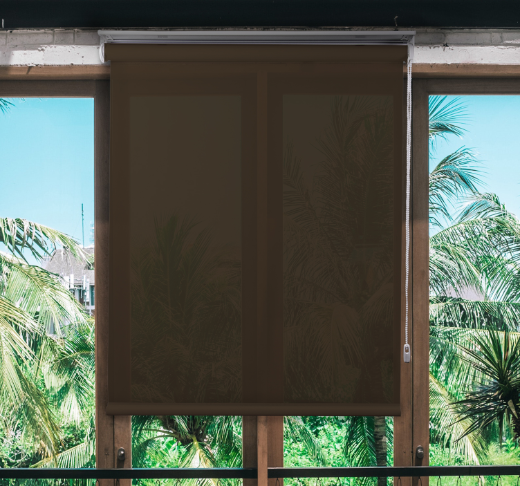 Ruskea moderni ikkuna Rullaverho - Tenstickers