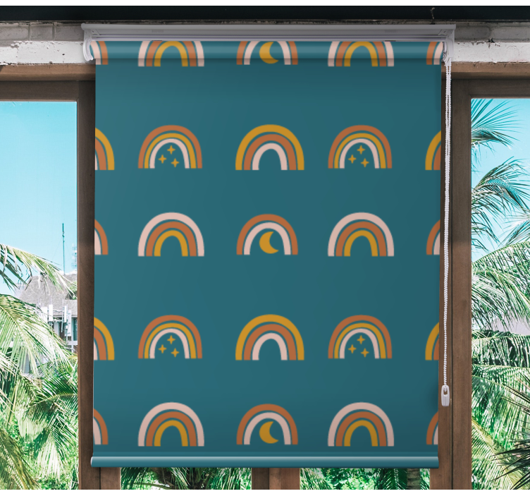 Sateenkaaret ja tähdet lapsen rullaverho - Tenstickers