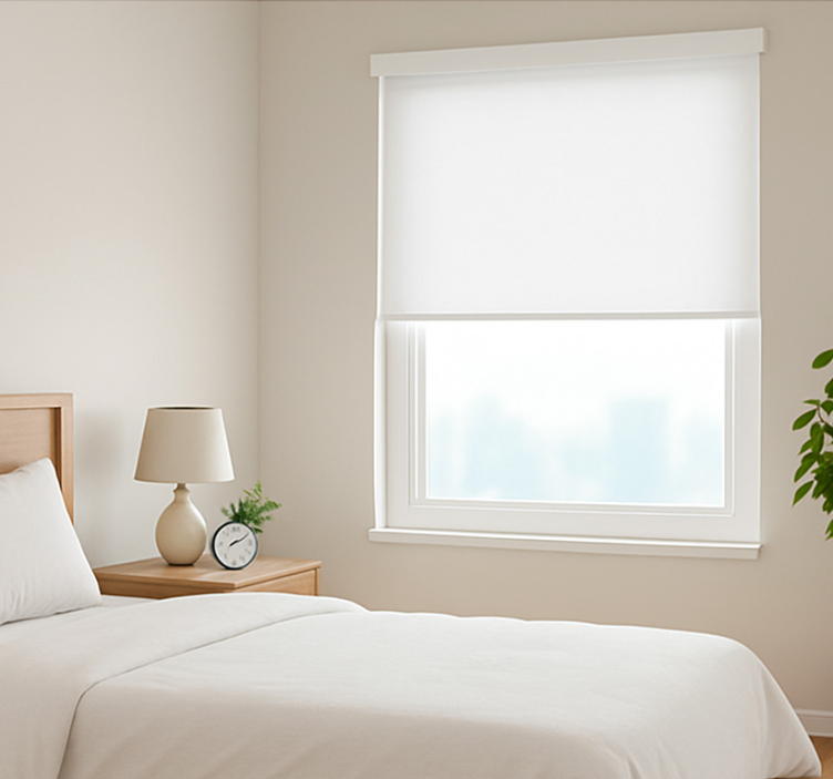 Selkeä yksinkertainen muotoilu valkoinen rullaverho - Tenstickers