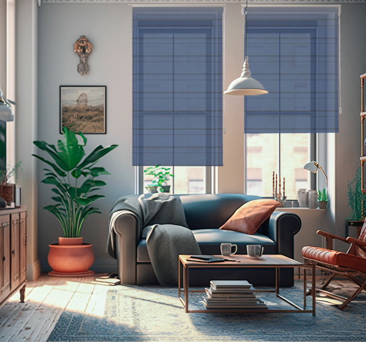 Sininen raidat rullaverho olohuoneeseen - Tenstickers