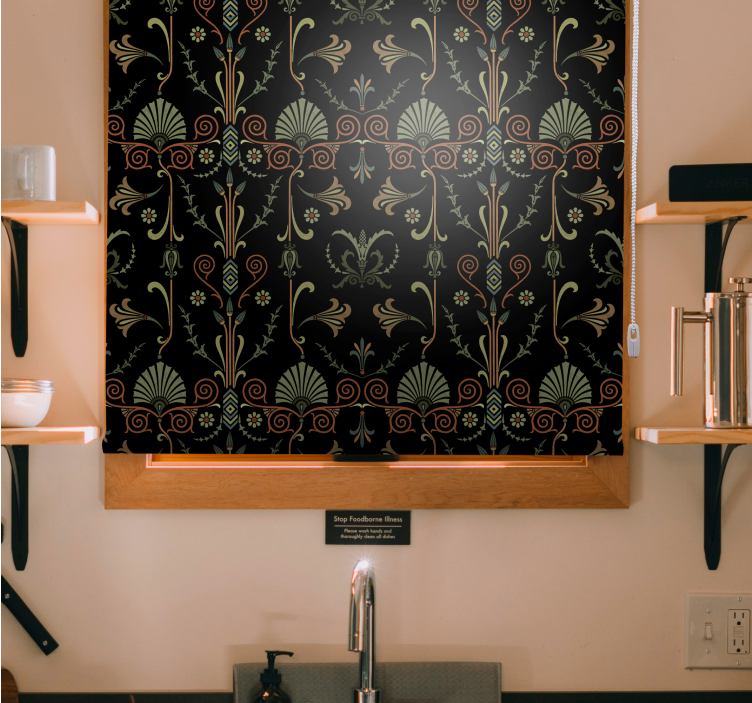 Siro lehtien motiiveja rullaverho keittiöön - Tenstickers