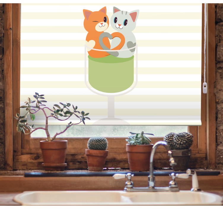Söpöjä kissakavereita eläinkuviollinen rullaverho - Tenstickers