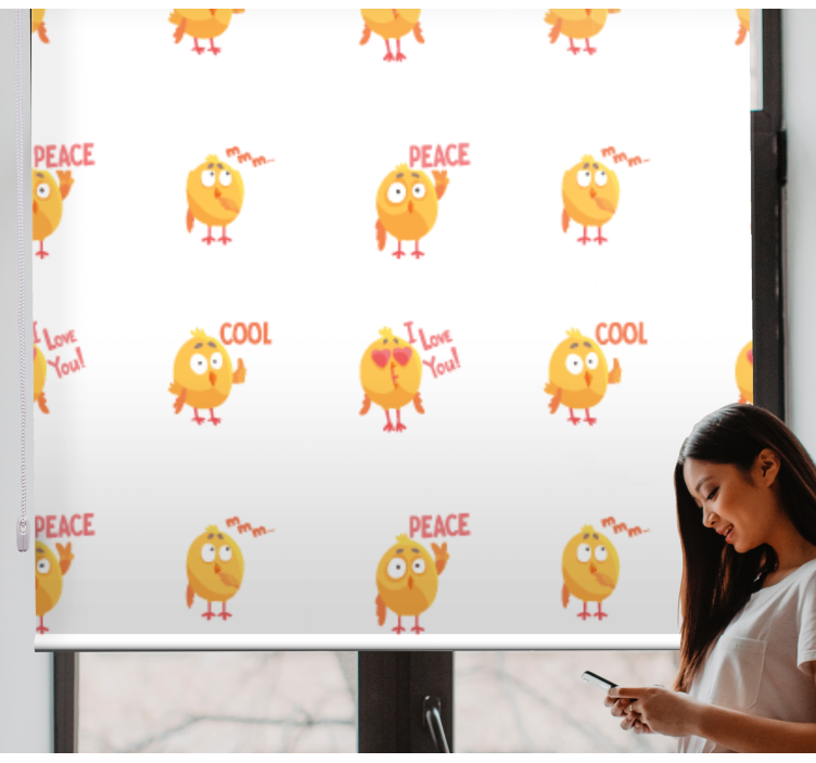 Suloisia lintujen ilmeitä eläinkuviollinen rullaverho - Tenstickers