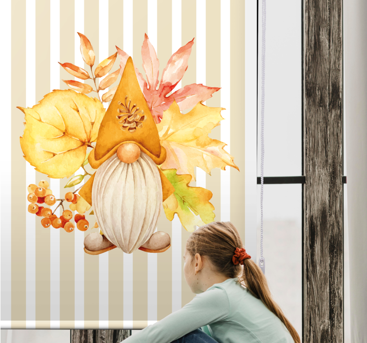 Syksyn gnome-näyttö rullaverho - Tenstickers