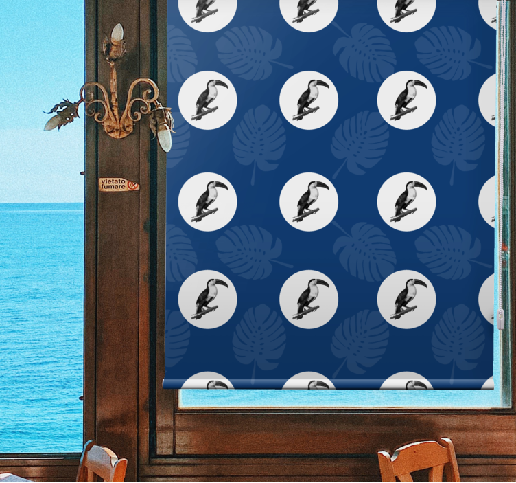 Trooppinen tukaanikuvio eläinkuviollinen rullaverho - Tenstickers