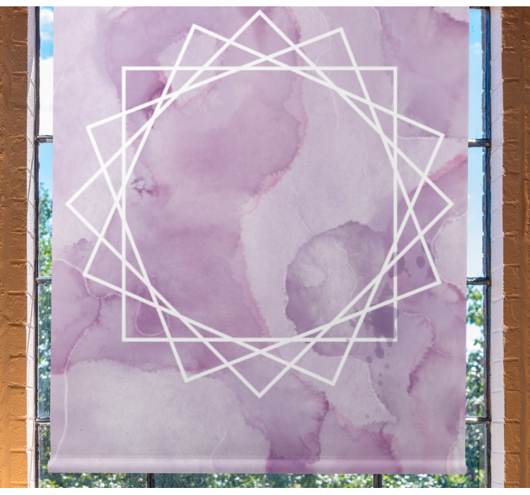 Tumman violetti monikulmainen kehys olohuone rullaverhot - Tenstickers