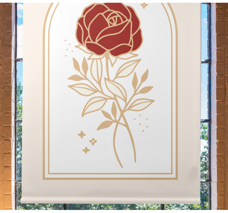 Beige kaareva ruusu tyylikäs rullaverho - Tenstickers