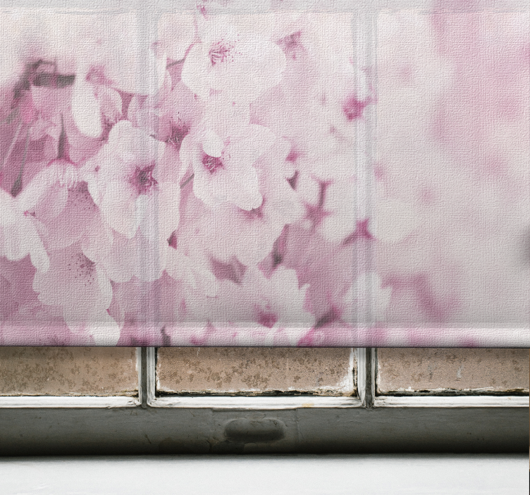 Vaaleanpunainen kukka tausta kukka rullaverhot - Tenstickers