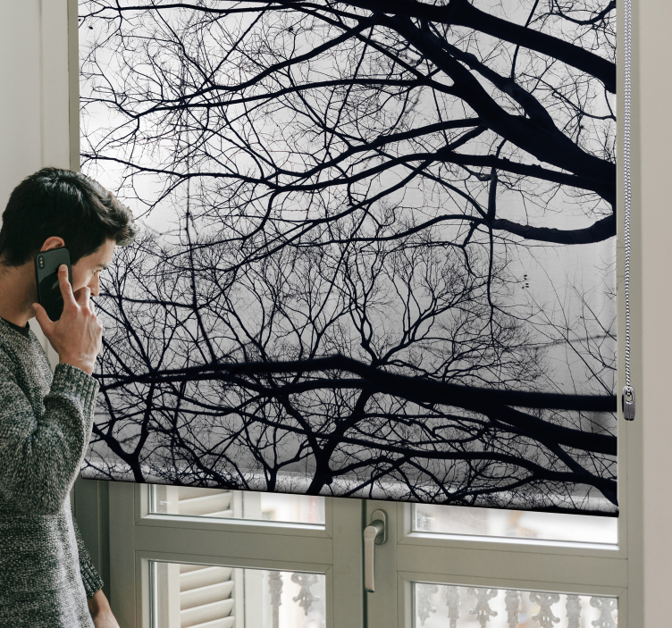 Valkoinen ja harmaa puu rullaverhot - Tenstickers