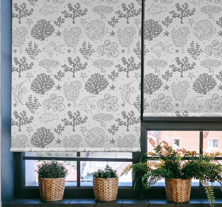 Valtameren elämänmalleja eläinkuviollinen rullaverho - Tenstickers