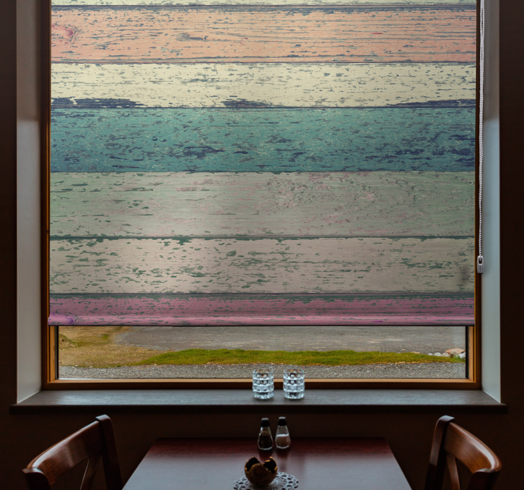 Vanha vaalea puinen rakenne rullaverhot - Tenstickers