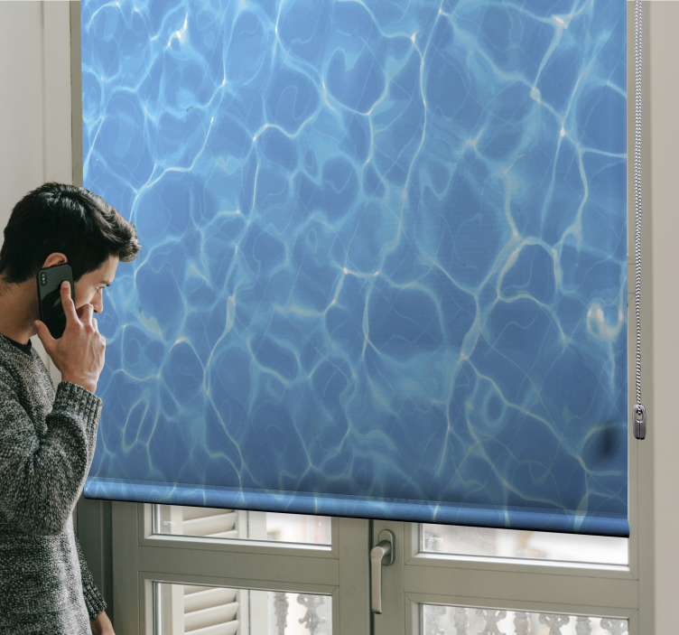 Veden pinnan heijastukset kylpyhuoneen rullaverho - Tenstickers