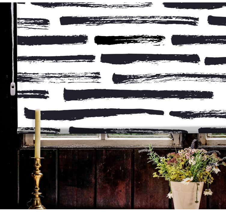 Vintage mustat viivat valkoisella modernilla kaihtimella - Tenstickers