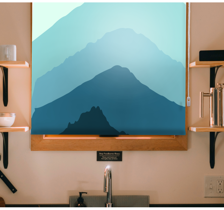 Vuoren siluetti kerroksia alkuperäinen rullaverho - Tenstickers