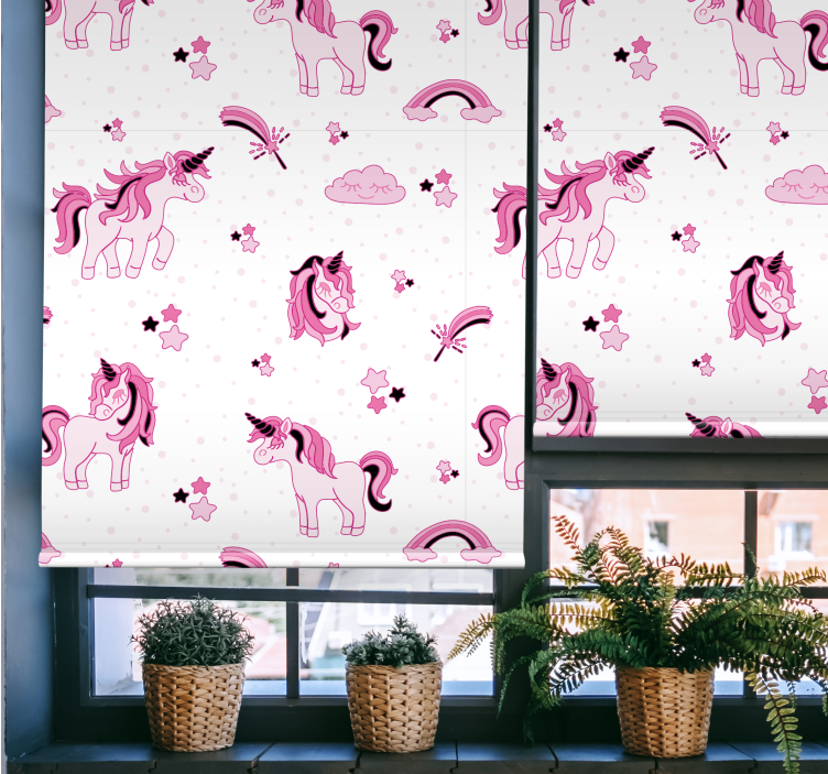 Yksisarvinen fantasiaprintti lapsen rullaverho - Tenstickers