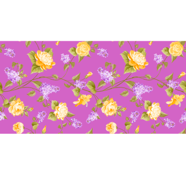 Violetti rullaverho kukkakuosisella printillä - Tenstickers