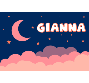 Kuukausi ja taivas muokattava violetti rullaverho - Tenstickers