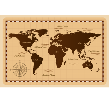 Atlas vintage maailmankartta rullaverhot - Tenstickers