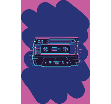 Retro-kasettikuva nörtti-tyylinen rullaverho - Tenstickers