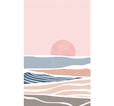 Seesteiset auringonlaskun aallot vintage-tyylinen rullaverho - Tenstickers