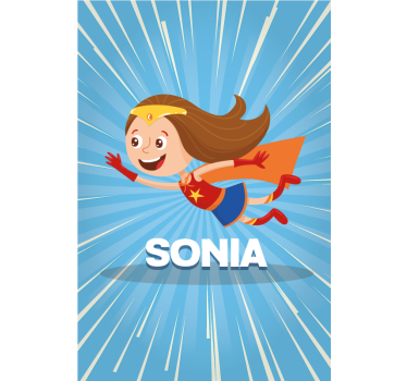 Super tyttö muokattava rullaverho - Tenstickers
