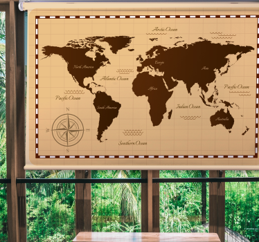 Atlas vintage maailmankartta rullaverhot - Tenstickers