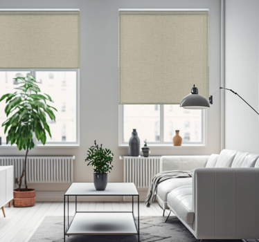 Beige kangasrakenne rullaverho olohuoneeseen - Tenstickers