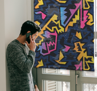 Geometrinen graffiti teinin rullaverho - Tenstickers