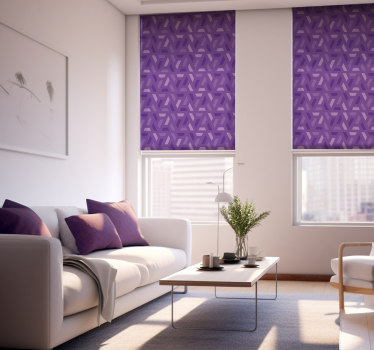 Geometriset lilan sävyt rullaverho olohuoneeseen - Tenstickers