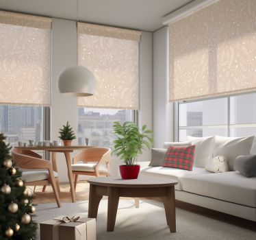 Joulukasveja beige rullaverho - Tenstickers