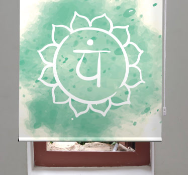 Kaunis sydänchakra symboli buddha rullaverhot - Tenstickers