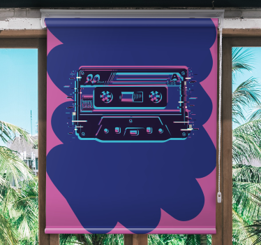 Retro-kasettikuva nörtti-tyylinen rullaverho - Tenstickers