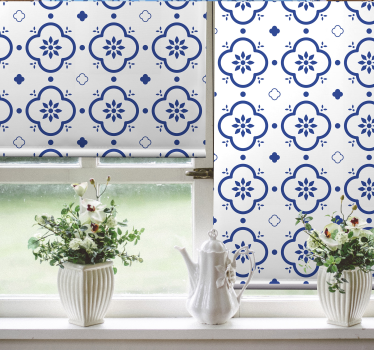 Sininen laatta vaikutus kuvio rullaverhot - Tenstickers