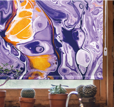 Violetti marmori vaikutus maalaus rullaverhot taidetta - Tenstickers