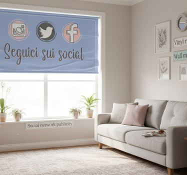 Violetti rullaverho sosiaalisen median näkyvyys - Tenstickers